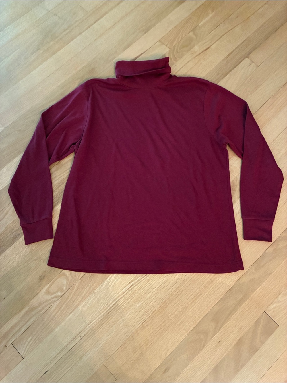 Women’s Burgundy Turtleneck Long Sleeve Tee